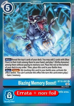 Blazing Memory Boost! (BT10-097) - Revision Pack