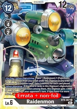 Raidenmon (BT9-067) - Revision Pack