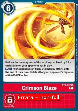 Crimson Blaze (BT8-097) - Revision Pack