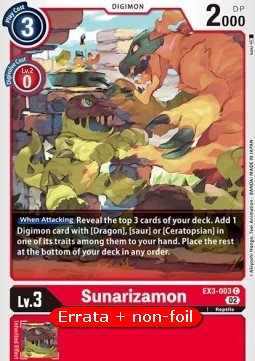 Sunarizamon (EX3-003) - Revision Pack