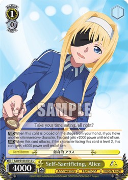 Self-Sacrificing, Alice (V.1 - Uncommon) - Animation Sword Art Online 10th Anniversary