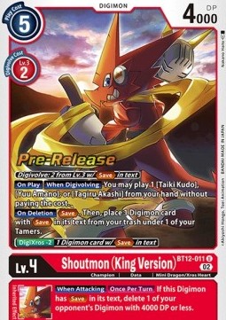 Shoutmon (King Version) (BT12-011) - Promos: Across Time