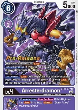 Arresterdramon (BT12-077) (V.1) - Promos: Across Time