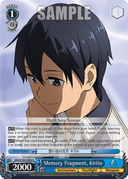 Memory Fragment, Kirito (V.1 - Uncommon) - Animation Sword Art Online 10th Anniversary