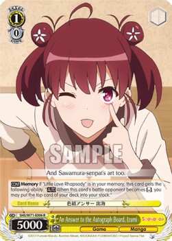 An Answer to the Autograph Board, Izumi - Saekano: How to Raise a Boring Girlfriend. flat