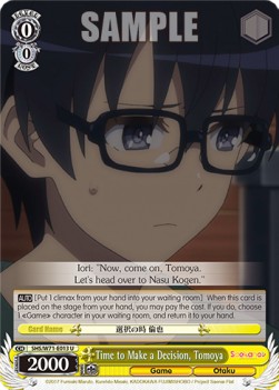 Time to Make a Decision, Tomoya - Saekano: How to Raise a Boring Girlfriend. flat