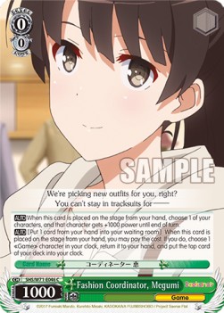 Fashion Coordinator, Megumi - Saekano: How to Raise a Boring Girlfriend. flat