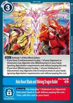 Adze Beast Blade and Shining Dragon Bullet (EX4-066) (V.1) - Alternative Being