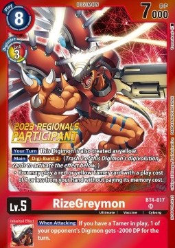 RizeGreymon (BT4-017) (V.1) - Championship 2023 Promos