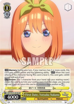 First Date, Yotusba Nakano (V.2 - Super Rare) - The Quintessential Quintuplets Movie