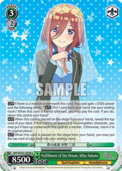 Fulfillment of Her Dream, Miku Nakano (V.1 - Uncommon) - The Quintessential Quintuplets Movie