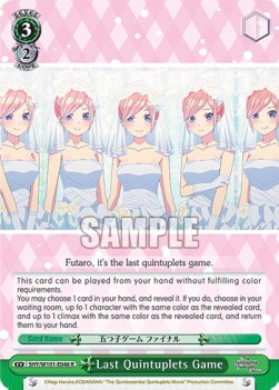 Last Quintuplets Game (V.1 - Rare) - The Quintessential Quintuplets Movie