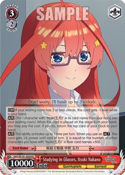 Studying in Glasses, Itsuki Nakano (V.1 - Rare) - The Quintessential Quintuplets Movie