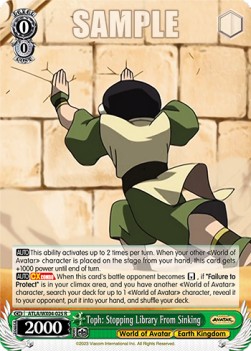 Toph: Stopping Library From Sinking (V.1 - Rare) - Avatar: The Last Airbender