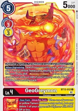 GeoGreymon (BT13-012) - Versus Royal Knights