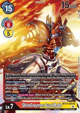 ShineGreymon: Burst Mode (BT13-020) (V.1) - Versus Royal Knights