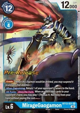 MirageGaogamon (BT13-031) - Promos: Versus Royal Knights