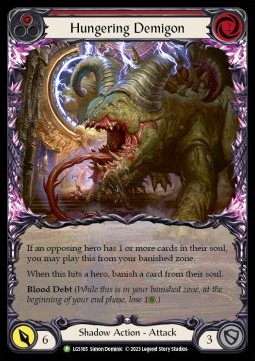 Hungering Demigon (Red) (Extended Art Rainbow Foil) - LGS Promos