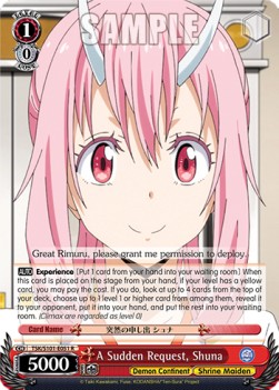 A Sudden Request, Shuna (V.1 - Rare) - That Time I Got Reincarnated as a Slime Vol.3
