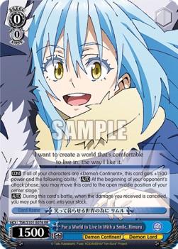 For a World to Live In With a Smile, Rimuru (V.1 - Double Rare) - That Time I Got Reincarnated as a Slime Vol.3