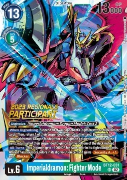 Imperialdramon: Fighter Mode (BT12-031) (V.1) - Championship 2023 Promos