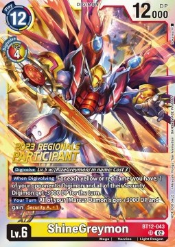 ShineGreymon (BT12-043) (V.1) - Championship 2023 Promos