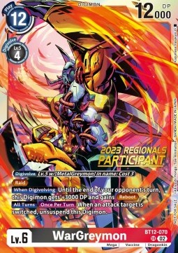 WarGreymon (BT12-070) (V.1) - Championship 2023 Promos