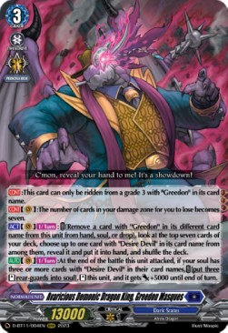 Avaricious Demonic Dragon King, Greedon Masques [D-Format] (V.1 - Triple Rare) - Clash of the Heroes