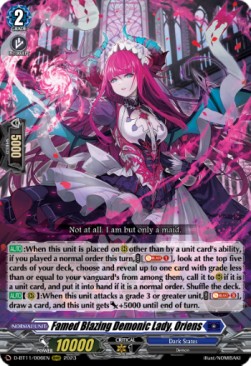 Famed Blazing Demonic Lady, Oriens [D-Format] (V.1 - Triple Rare) - Clash of the Heroes