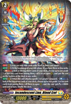 Incandescent Lion, Blond Ezel [D-Format] (V.1 - Triple Rare) - Clash of the Heroes