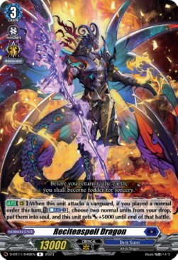 Reciteaspell Dragon [D-Format] (V.1 - Rare) - Clash of the Heroes