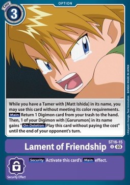 Lament of Friendship (ST16-15) (V.1) - Starter Deck: Wolf of Friendship