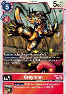 Greymon (BT14-012) - Blast Ace