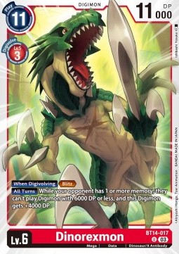 Dinorexmon (BT14-017) - Blast Ace
