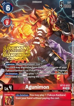 Agunimon (BT12-012) - Championship 2023 Promos