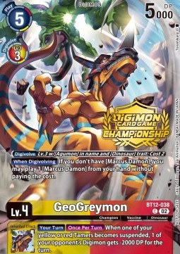 GeoGreymon (BT12-038) - Championship 2023 Promos