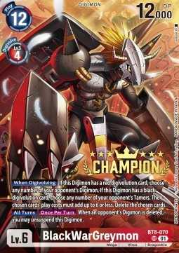 BlackWarGreymon (BT8-070) - Championship 2023 Promos