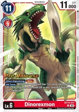 Dinorexmon (BT14-017) - Promos: Blast Ace
