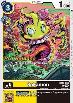 Sukamon (BT14-034) - Promos: Blast Ace