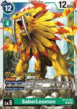 SaberLeomon (BT14-054) - Promos: Blast Ace