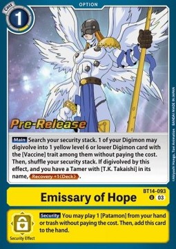 Emissary of Hope (BT14-093) - Promos: Blast Ace