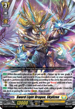 Sword Light Dragon, Skylizen [D-Format] (V.1 - Triple Rare) - Flight of Chakrabarthi