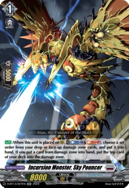 Incursion Monster, Sky Pouncer [D-Format] (V.1 - Double Rare) - Flight of Chakrabarthi