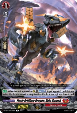 Flash Artillery Dragon, Velo Onrush [D-Format] (V.1 - Rare) - Flight of Chakrabarthi