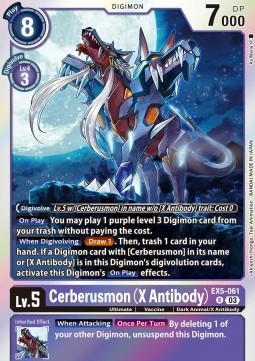Cerberusmon (X Antibody) (EX5-061) - Animal Colosseum