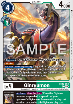 Ginryumon (BT15-058) - Exceed Apocalypse