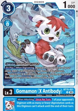 Gomamon (X Antibody) (BT15-021) - Exceed Apocalypse