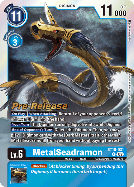 MetalSeadramon (BT15-031) - Promos: Exceed Apocalypse