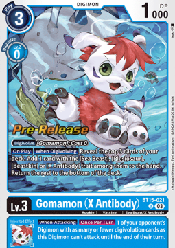 Gomamon (X Antibody) (BT15-021) - Promos: Exceed Apocalypse