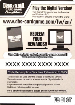 Online Code Card (Celebration Event) (FB01) - Promos [Fusion World]